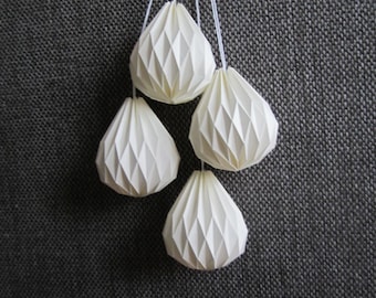 Paper decoration gift drops made of paper paper pendant origami summer decoration paper pendant set of 4 origami pendants