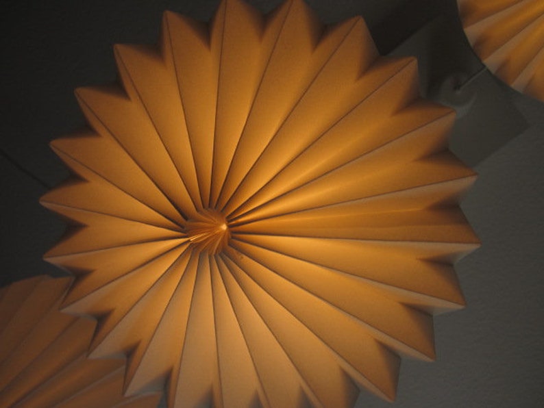Origami lamp, paper lamp, folded lampshade, white paper lampshade, origami light image 9