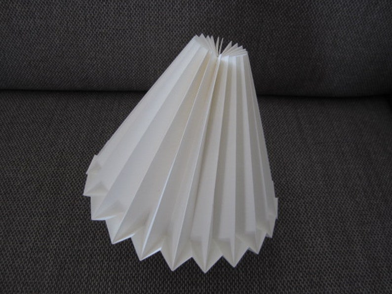 Origami lamp, paper lamp, folded lampshade, white paper lampshade, origami light image 7