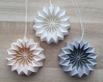 Paper decoration origami flower set of 3 paper pendants home decoration window decoration hanging decoration