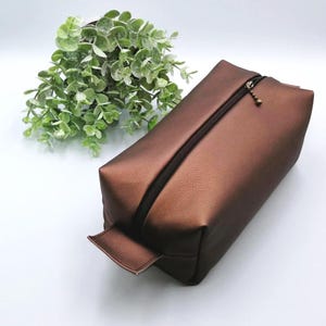 Trousse de toilette en cuir artificiel*Trousse de toilette de voyage*Sac en similicuir*Sac en similicuir marron*Sac de camping*Trousse de toilette de voyage*