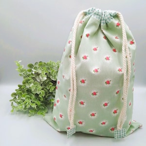 Bread & roll bag*Storage for the kitchen*Kitchen bag*Fabric bag*Fabric bag flowers*Camping utensil*