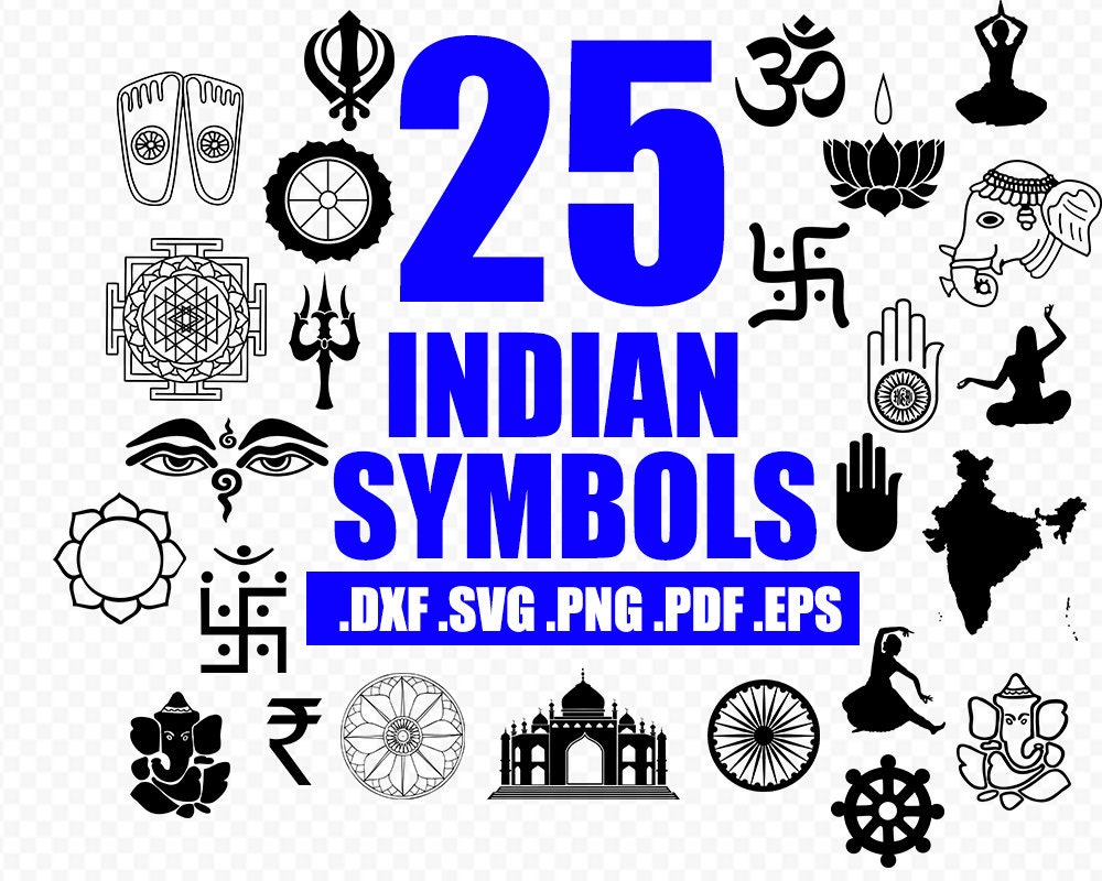Vector Indian symbols svg. Most of them religion Hindu & Etsy
