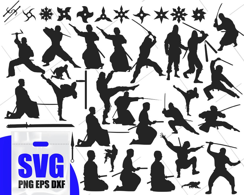 Download ninja svg assassin svg shinobi svg ninja silhouette ninja | Etsy