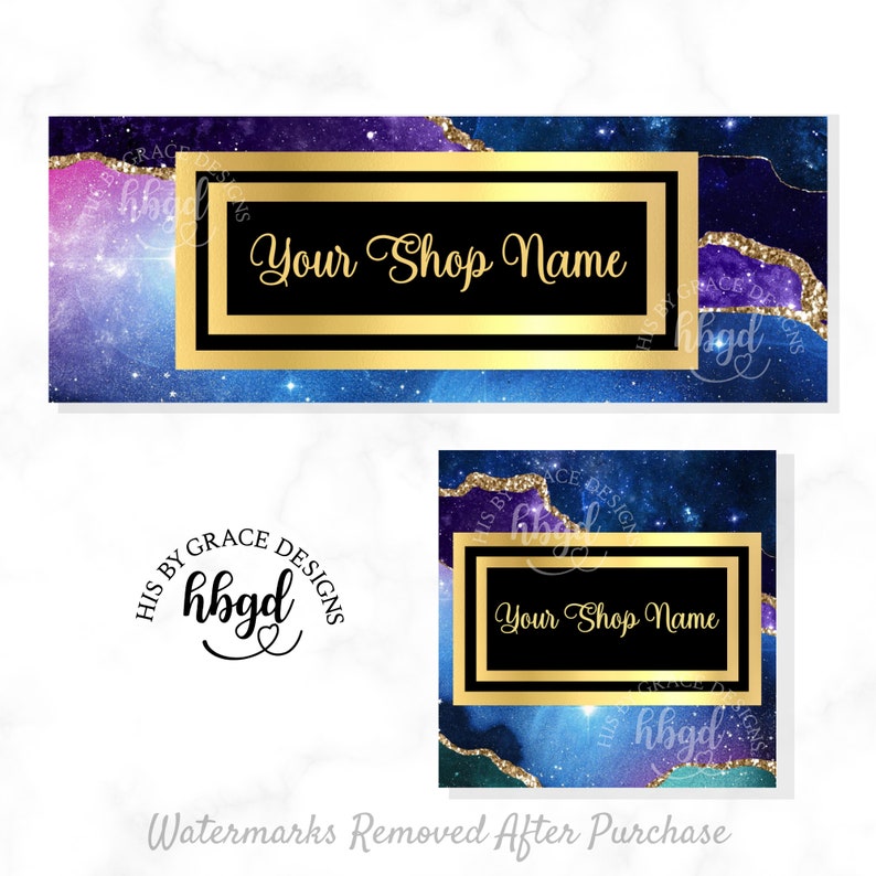 Etsy Shop Banner Etsy Shop Cover Facebook and Etsy Blue & Etsy