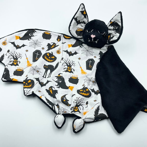 Halloween Fledermaus Plüsch, Baby Fledermaus Kuscheldecke, Fledermaus Schmusetuch, Babydecke Fledermaus, liebevolle Decke, Fledermaus Plüsch, personalisiertes Babyspielzeug