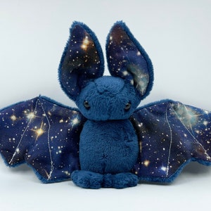 Star Plush Bat, Stuffed Animal Plush, Bat Plushie, Galaxy Stars