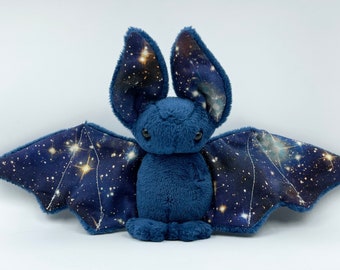 Star Plush Bat, Stuffed Animal Plush, Bat Plushie, Galaxy Stars