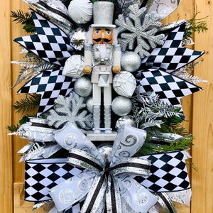 Nutcracker Swag, Nutcracker Wreath For Front Door, Christmas Wreath, Christmas Wreath For Front Door, Luxury Wreath, Harlequin Wreath