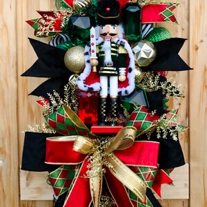 Nutcracker Swag, Nutcracker Wreath For Front Door, Christmas Wreath For Front Door, Christmas Swag, Luxury Wreath, Harlequin Wreath,