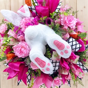 Bunny Wreath, Easter Wreath, Front Door Easter Wreath, Front Door Bunny Wreath, Easter Wreath For Front Door,Easter Decor, Bunny Butt