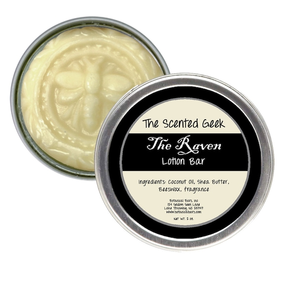 The Raven Lotion Bar - 2 oz Solid Lotion Bar - Quoth the Raven- Edgar Allan Poe - Poe Gifts - Vanilla Oak