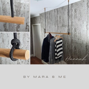Hanging coat rack "HANNAH" wood | Clothes rail | coat rack | Wooden coat hook | Wardrobe wood | Hanging coat rack | Oak
