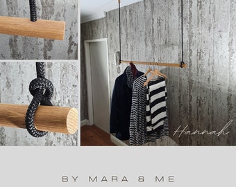 Hanging coat rack "HANNAH" wood | Clothes rail | coat rack | Wooden coat hook | Wardrobe wood | Hanging coat rack | Oak