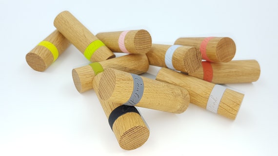 Garderobenhaken Aus Eiche Etsy