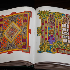 Celtic Illuminated Gospel Book Digital File - Coloring Book (b&w coloring pages and full color) - Medieval Irish Book of Kells Style