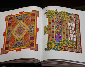 Celtic Illuminated Gospel Book Digital File - Coloring Book (b&w coloring pages and full color) - Medieval Irish Book of Kells Style