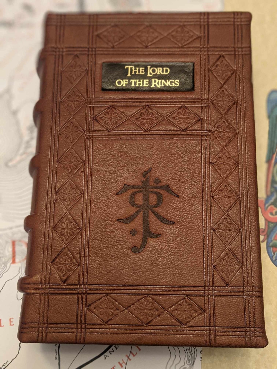 The Lord of the Rings Medieval Leatherbound Book, Tolkien Books, Onevolume Illustrated Edition