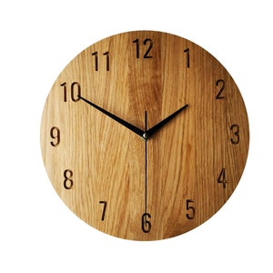 Warm shade Oak Clock, Natural Resin, Modern Clock, 28cm (11''), Wall Clock, Wooden Wall Clock, Modern Wall Clock, Naturdeco