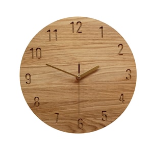 Resin Oak Clock, Wall Silent Clock, 28cm (11&#39;&#39;), Naturdeco