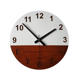 Minimalist Wood Clock, 14&#39;&#39; 36cm, Oak Clock, Modern Clock, Large Wall Clock, Numbers Clock, Wooden Clock, Modern Wall Clock, Silent Clock