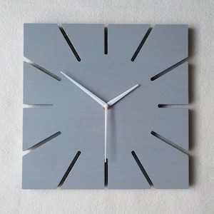 Gray Wood Clock, Grey Wall Clock, Minimalist Clock, Modern Clock, 11,81'' (30cm), Modern Wall Clock