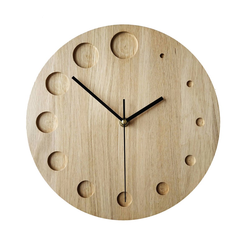 Oak Oval Clock Minimalist Wall Clock 11'' 28cm Etsy
