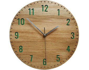 Moderne Wanduhr, Holz Wanduhr, Resin Zahlen Uhr, minimalistische Uhr, Einzigartige Wanduhr, stille Uhr für Die Wand, Home Decor