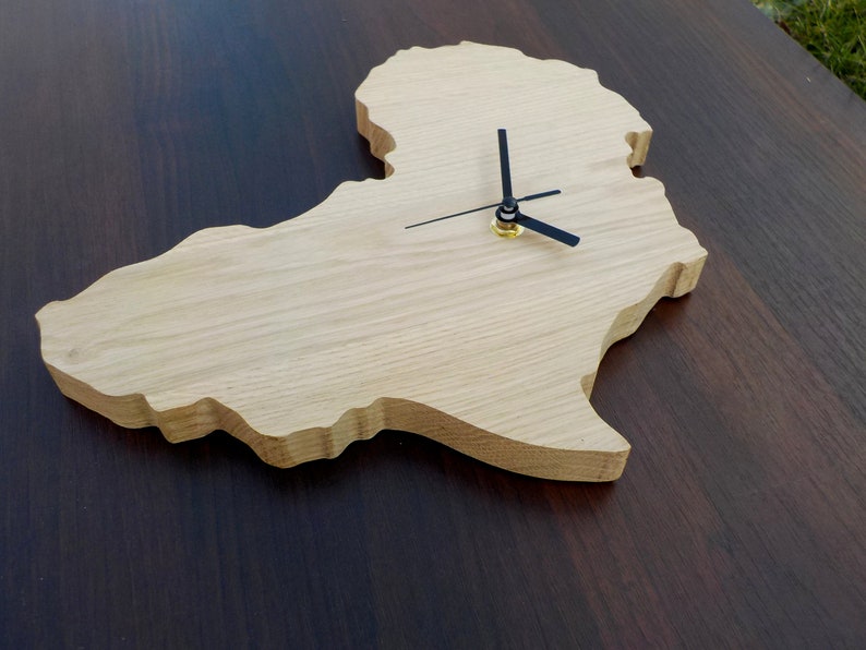 Africa Wood Clock Oak Clock Clock Wall Wood Wall Clock Etsy