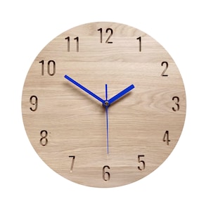 Modern Oak Wood Wall Clock 11&quot; - Silent Minimalist Decor