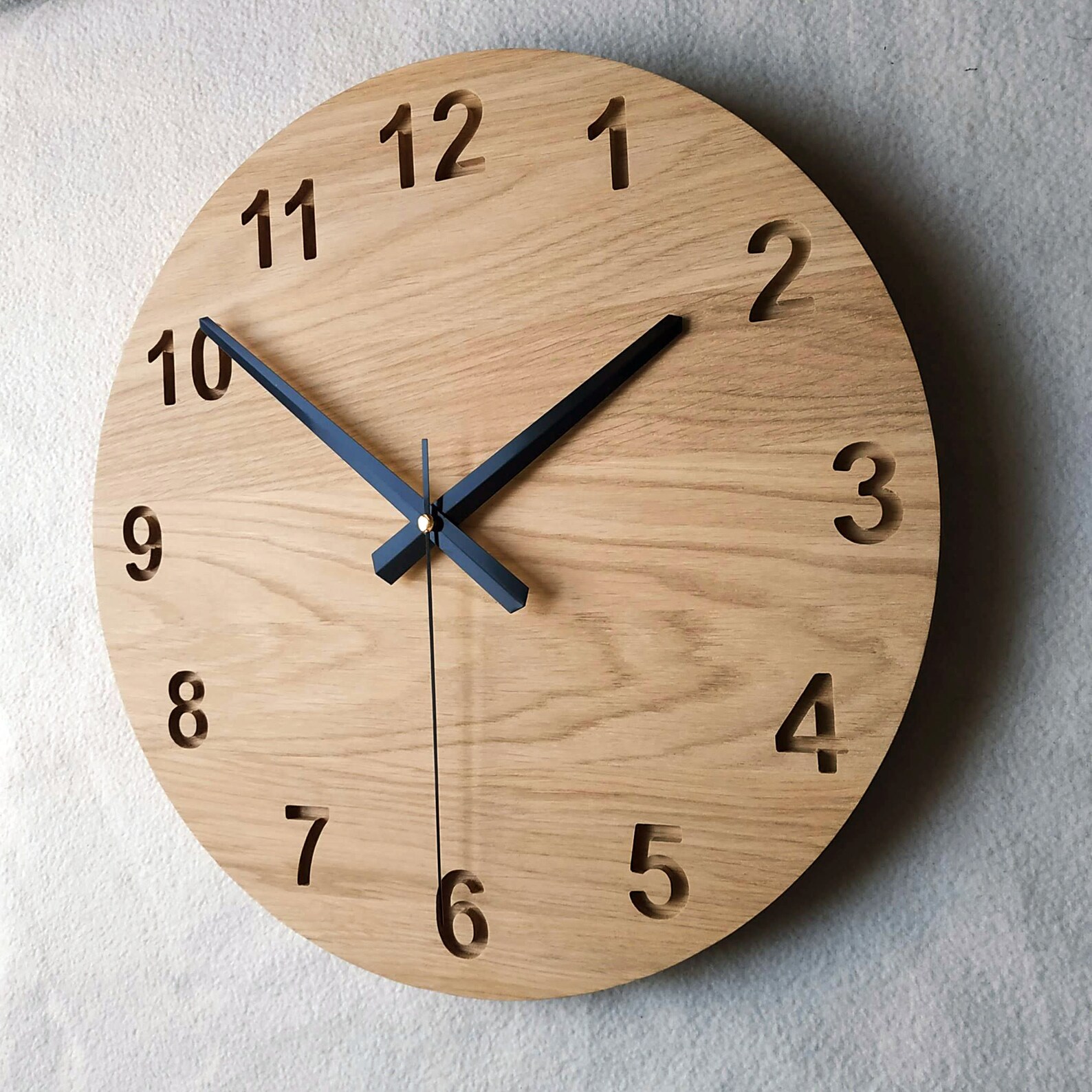 Minimalist Wood Clock Silent Wall Clock 14'' 36cm Etsy