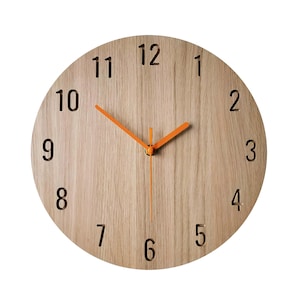 Unique wall clock, Silent oak clock, Modern wall clock, Housewarming gift, Naturdeco