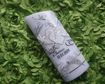 Wedding candle with inscription included