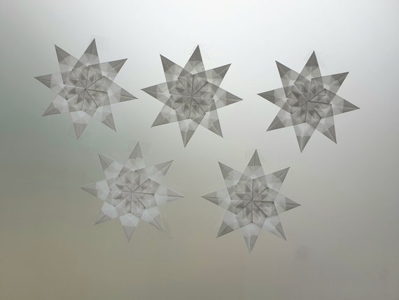 Fensterstern/Transparentstern *dickes Papier/Stabil* 5 Stück/12cm Weiß