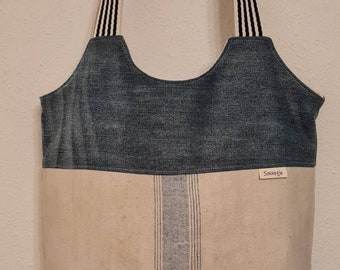 Retro Shopper Basic- Back then.... Jeans & Flour Sack - Hobo Bag - Shoulder Bag - Shopping Bag - Handle Bag