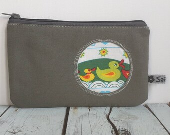 RETRO pencil case with porthole * pencil case * upcycling *recycling * bag *duck