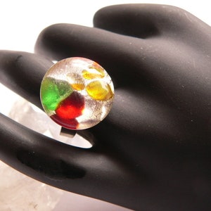 FR8 Fingerring verstellbar mit Dichroic Glas Bild 3