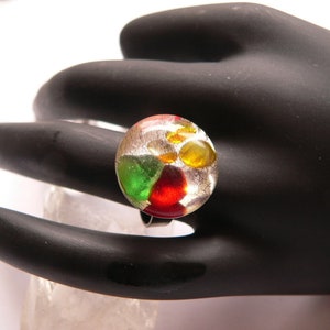 FR8 Fingerring verstellbar mit Dichroic Glas Bild 1