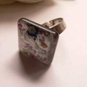 FR9 Fingerring verstellbar mit Dichroic Glas Bild 2