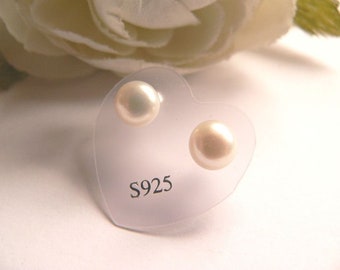 OR010 -1 Paar - 925er Silber Ohrstecker mit Perle