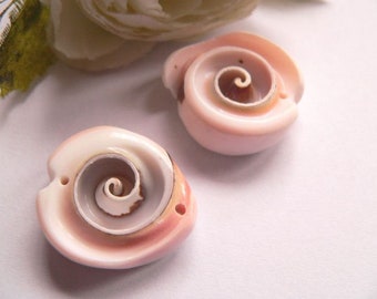 NP008-2 Beads-spiral shells-drilled