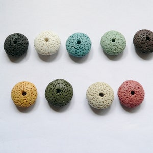 NP005 - 3 lava bead discus - various colors