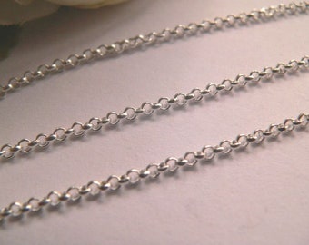 1 Meter - Gliederkette - Jasseronkette - ca 2 x 1 mm - silber oder goldefarben