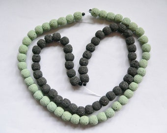 NP013-1 Strand-green or black-lava beads