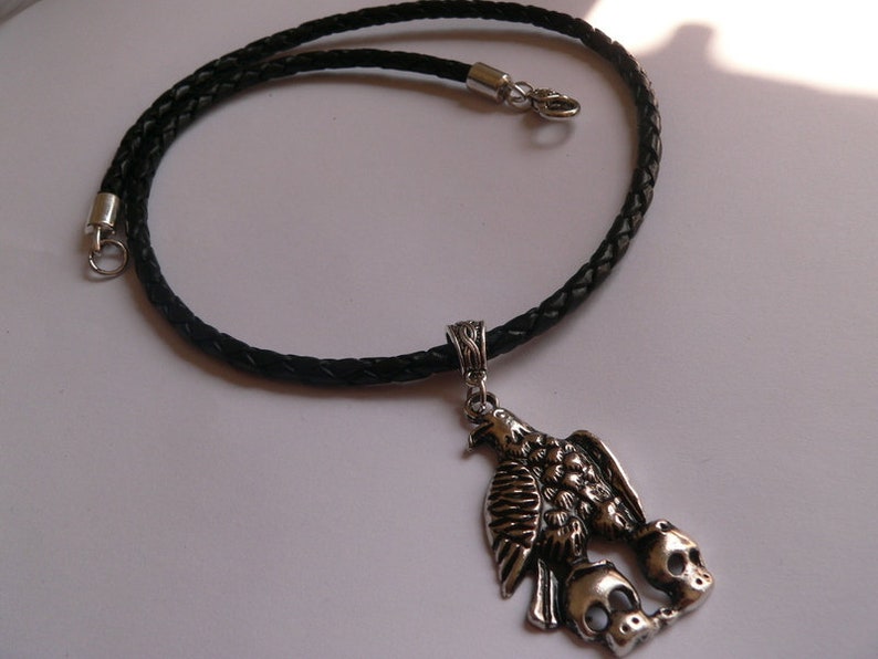 SGH101 Lederkette Adler Skull Bild 2