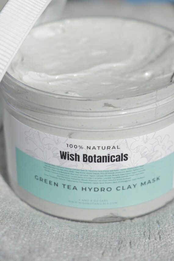 Clay Kaolin Hydro Mask| Green tea  vitamins A E C | Carrot Seed Oil| Avocado oil 8 oz last a long time