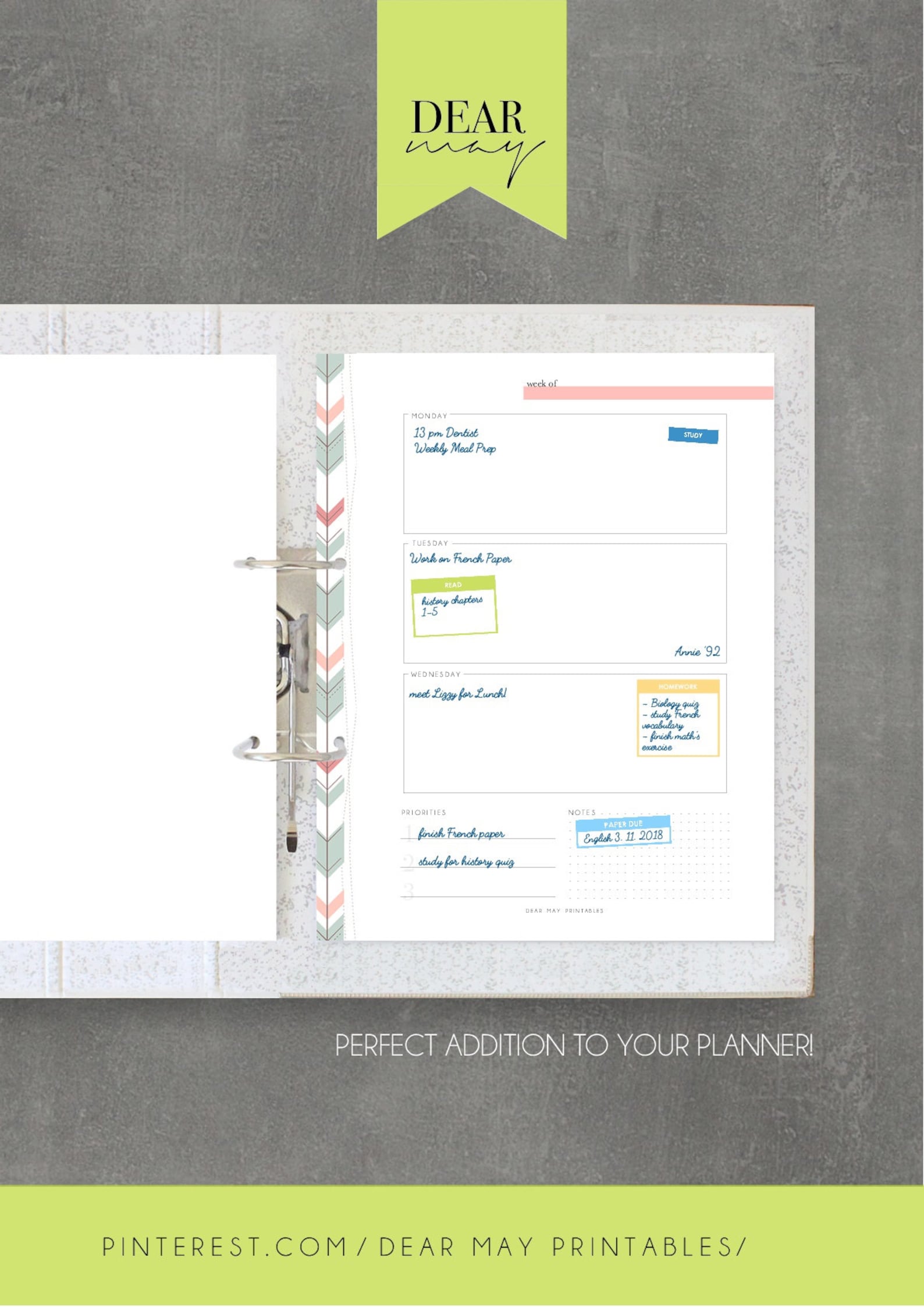 Student Planner Sticker Boxes Printable School College & Etsy