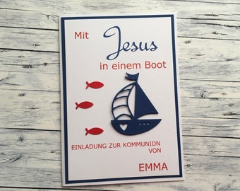 Einladung Kommunion Boot Etsy