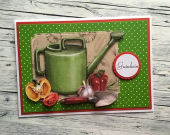 Gartenarbeit Gutschein Etsy