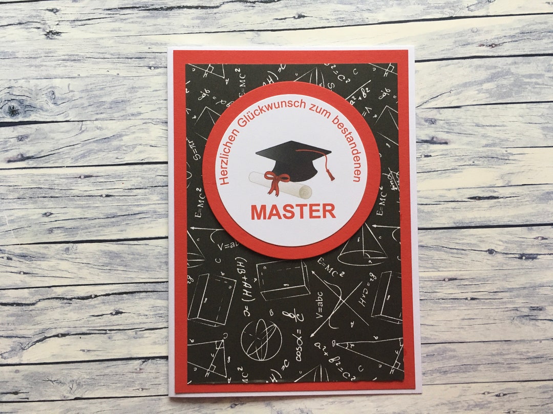 Glückwünsche Zum Master Von Den Eltern Glückwunschkarte zum Master - Etsy.de